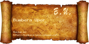 Bumbera Upor névjegykártya
